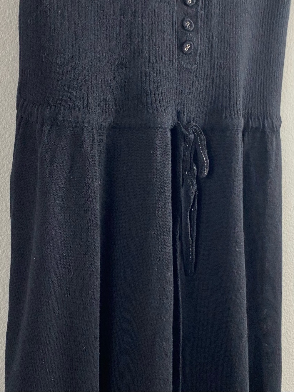 American Eagle Babydoll Henley Sweater Dress | Tie Front, Puff Short Sleeves - Picture 11 of 15